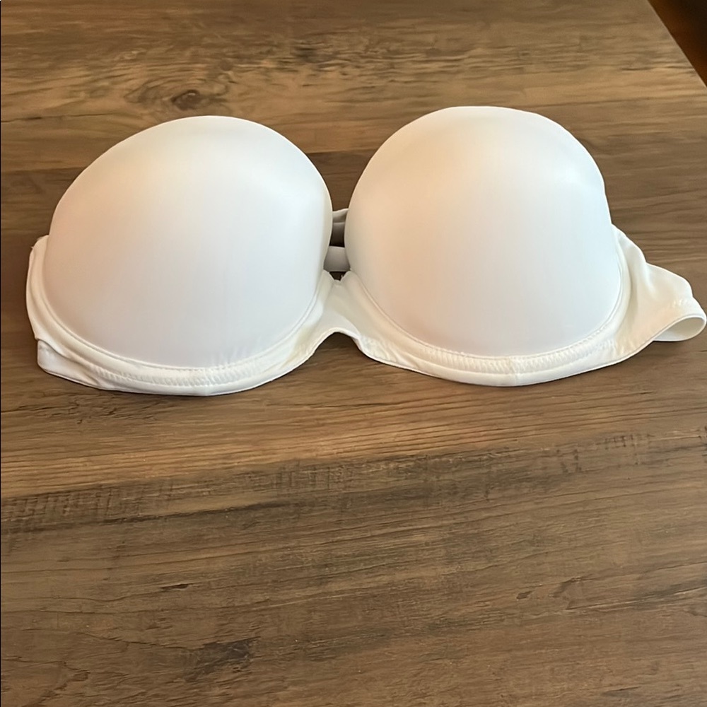 PINK Victoria's Secret White Strapless Bra